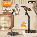 حامل هاتف وجهاز لوحي منضدية Plokama DT-100 - حامل دوار قابل للتعديل بزاوية 360 درجة للعرض بدون استخدام اليدين - 22-41 سم – أسود