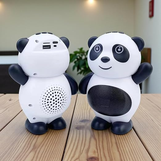 مكبر صوت بلوتوث لاسلكي محمول على شكل باندا طراز T305، بقدرة 5 وات، يدعم بطاقة تي اف / USB، شحن من النوع سي، مضخم صوت مضخم الصوت بجهير عميق وجودة صوت نقية